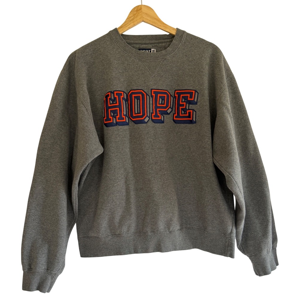 Gear For Sports Big Cotton‎ Hope College Crewneck Sweatshirt Gray Womens M